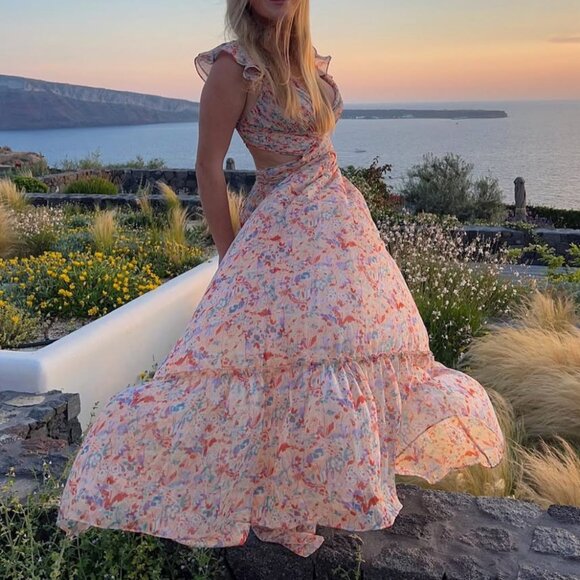 ASTR THE LABEL - Size M Primrose Floral Strappy Back Maxi Dress - Picture 2 of 2